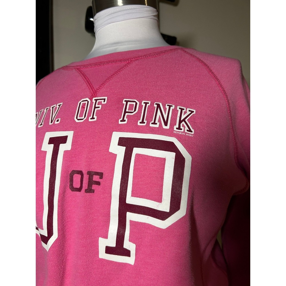 Vintage Victoria's Secret PINK University of Pink Crewneck Sweatshirt Pink Small - Picture 2 of 5